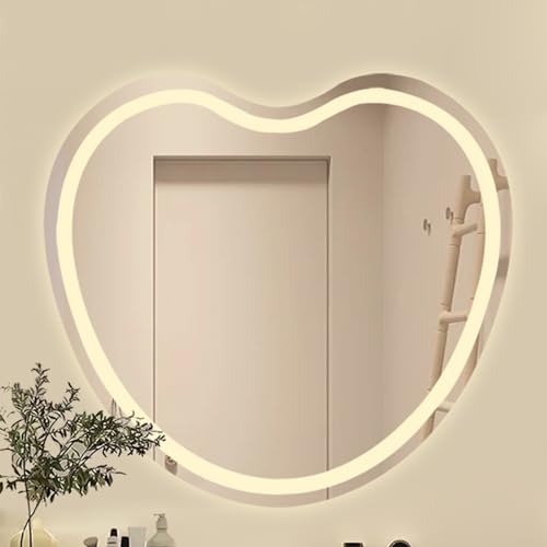 Miroir de salle de bain avec LED en forme de cœur réglable tactile - 2