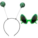 alien prop for sale  LCFT Alien Brille Alien Kostüm Sonnenbrille mit, Sonnenbrille Green Ball Stirnband für Kinder Kostüm Party Alien Cosplay Kostümzubehör