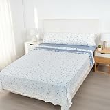 Etrexonline Juego de Sábanas Térmicas Pirineo 3 Piezas para Cama de 90cm – Sábanas de Invierno Tejido Polar, Incluye Sábana Bajera Ajustable, Encimera y Funda de Almohada - Invierno Azul