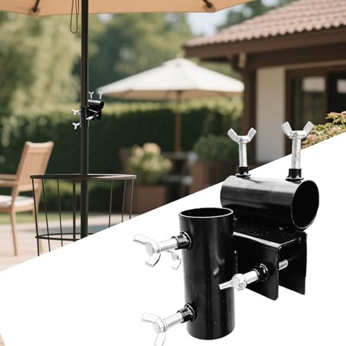 Support de parasol à serrage pour balustrade et balcon en acier inoxydable ajustable