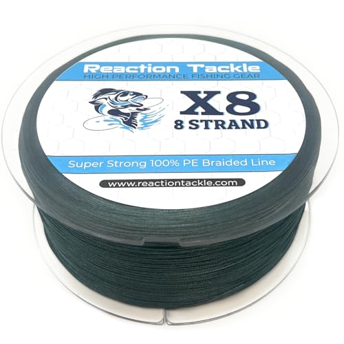 Reaction Tackle Braided Fishing Line X8 Moss Green 40Lb 500Yd
