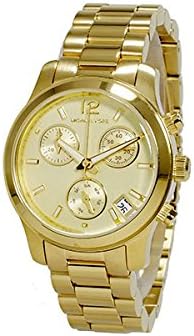 Бурчтуу view of the MICHAEL KORS RUNWAY MK5384 watch, highlighting the crown and pushers on the right side of the case.