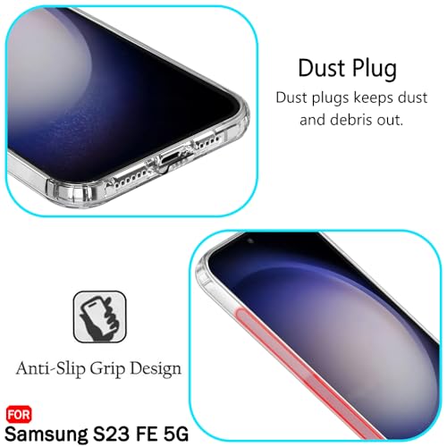Image of TheGiftKart Back Cover Soft Case for Samsung Galaxy S23 FE 5G | Best Camera Protection | Inbuilt Dust Plugs & Anti-Slip Grip | Ultra Clear Slim Back Cover Case (Silicone, Transparent)