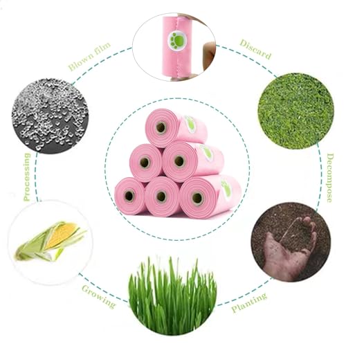 Image of PetGone 2-Pack Leak-Proof Dog Waste Bags Dispenser with Leash Clip Key Ring - Pink, 2 Holders with 30 Bags Each