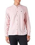 Solid Mao Springfield Camisa Estructura Cuello Mao para Hombre, Morado/Lila, L