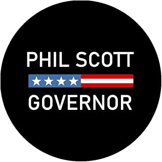 Phil Scott Round Stickers - Three Vote for Phil Scott for Vermont Governor Stickers each 2.25 inches diameter - Made in USA