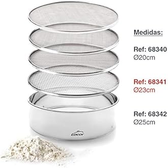 Lacor Interchangeable 4 Mesh Sieve, Stainless Steel, Silver, 23 cm