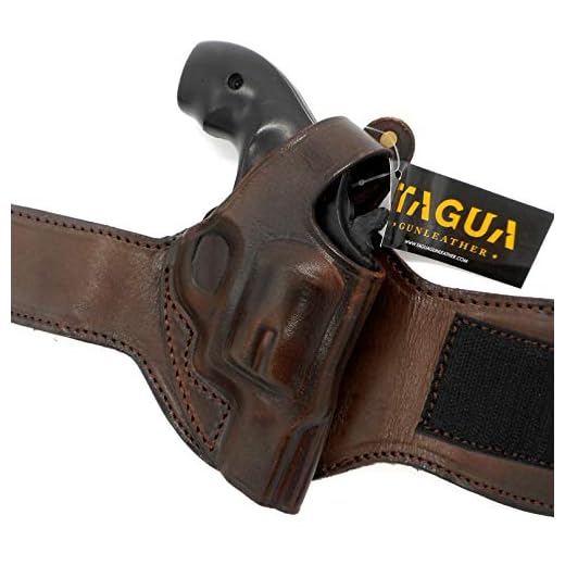 TAGUA Premium Dark Brown Leather Ankle Holster for S&W 22/38 J-Frame Revolver, 1-7/8" to 2-1/8" Barrel, Right-Hand Draw