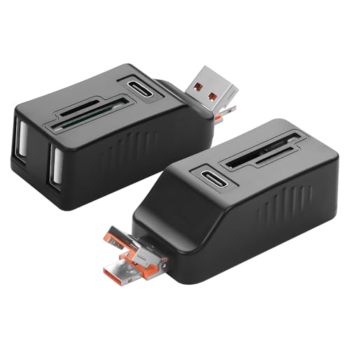 GINTOOYUN 2 PC USB-A & USB-C a USB3.0 + Dual USB2.0 + TF/Lector de Tarjetas SD 5 en 1 Estación de acoplamiento para ordenadores portátiles, ordenadores de escritorio, teclados, ratones, etc. (USB-A