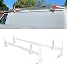 ECOTRIC Universal 600 Lb White Van Ladder Rack Roof Cargo Fit for Chevy Express GMC Savana Ford E-Series