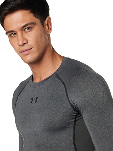 Under Armour Men's Heatgear Armour Compression Long Sleeve T-Shirt , Carbon Heather (090)/Black , Large #TOP1
