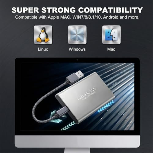 64GB Mobile Phone Intelligent Backup Disk, Universal Android Phone Computer Dual Use Mobile Extender, Large Capacity Storage Expansion for Phone & Computer, Silver - 2