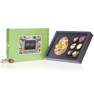 Easter ChocoPostcard Midi Milk I 6 gevulde chocolade paaseitjes & een chocoladereep met toppings | Pasen | Chocolade | Paasgeschenk | Paascadeau voor volwassenen | Vrouw | Man | Geschenk | Cadeau