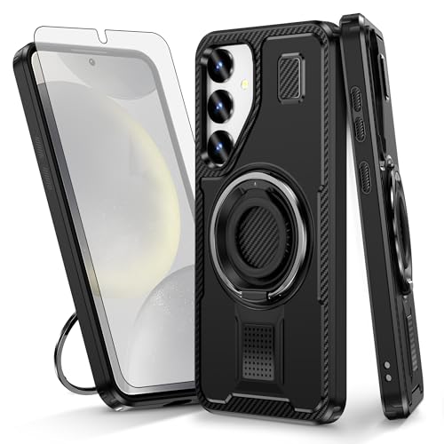 Coque Samsung S24 5G Asuwish avec protège-écran en verre et anneau