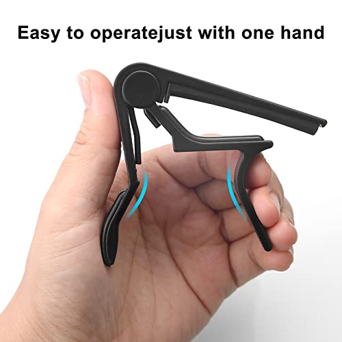 Capo For Acoustic Guitar,2 Pack Guitar Capo For Electric Guitar,Guitar Capos For Acoustic,Ukulele, Mandolin, Bass, Black #TOP5