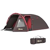 Outsunny Tente de Camping Tunnel pour 2-4 Personnes avec 2 Chambres,...