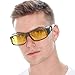 LVIOE Wrap Around Night-Vision Glasses, Fit Over Prescription Glasses with Polarized Yellow Lens Night-Driving Glasses