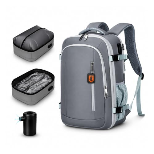 Image of KARRIER Vacuum Compression Backpack for Men & Women - 3-in-1 Travel Bag with Built-In Compression System, 17.3 inch Laptop Sleeve & Cabin-Friendly Design