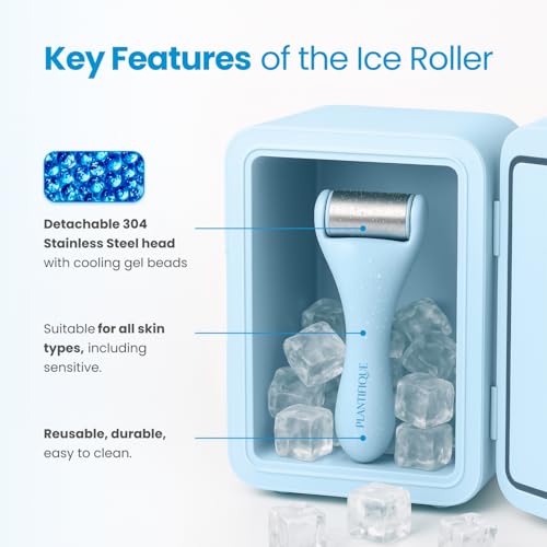 Image of PLANTIFIQUE Stainless Steel Gua Sha and Ice Roller for Face & Body - Cooling Facial Tool Set to Reduce Puffiness, Improve Lymphatic Drainage & Soothe Skin