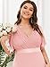 Ever-Pretty Women's Double V-Neck Formal Dresses Plus Size Bridesmaid Dress Pink 18