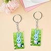 Blue Rabbits in The Lush Green Meadow Keychain Cute Key Chain Double-Sided Key Ring Popularity Key Fob Small Frame Keychains Lightweight Diy Key Holder Craft Supplies Key Charm For Personalized Gifts #2