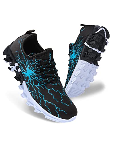 Boys Girls Shoes Kids Running Tennis Sneakers Non Slip Breathable Strap Athletic Sports Shoes Blue 3 Big Kid #TOP1