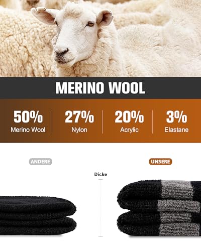 SockWaddles Chaussettes Randonnée Mérinos Homme & Femme, 3 Paires – vue 4