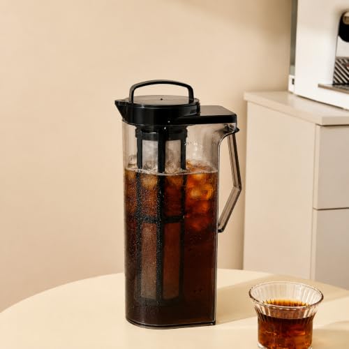 Image of Soko 2.2 Litre Cold Brew Coffee & Tea Maker with Filter | BPA-Free Plastic Jar, Airtight Iced Pitcher with Leak-Proof Lid & Wide Mouth Kettle Design | Easy for Brewing Drinks at Home - Black