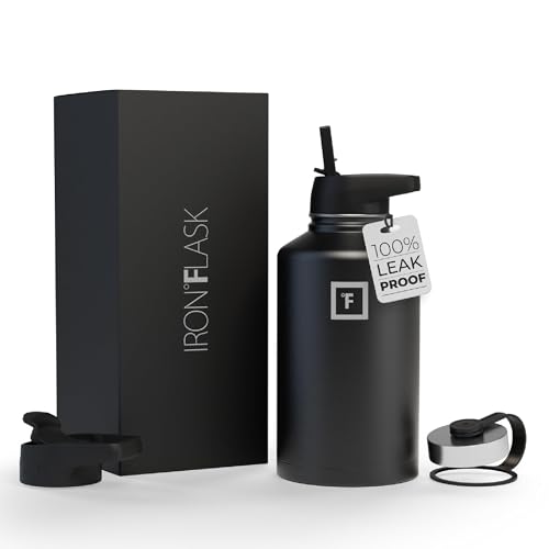 Insulated Water Bottle with Straw - 650/950/1200/1800 ml - Leakproof Double-Walled Stainless Steel Metal Drink Flask BPA-Free - Sports Travel Gym Camping Hiking Kids