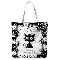 Premium Materials: This canvas tote bag is crafted from high-quality canvas, delivering a soft and comfortable feel. It is washable, durable and wear-resistant, making it ideal for long-term use. Ample Capacity: Measuring 40x35 cm, this large shoppin...