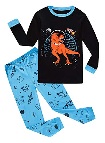 Family Feeling Dinosaur Little Boys Long Sleeve Pajamas Sets 100% Cotton Pyjamas Kids