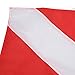 Yuecoom Dive Flag,Dive Flag for International Scuba,Boat Dive Flag with Float,Freediving Nylon Flag for Scuba Diving, Spearfishing, Snorkeling, Red White Binding Rope Type