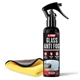 LUXFINISH Anti Fog Spray for Glass & Windshield Defogger – 24H Long Lasting Prevention for Car, Mirrors, Windows, Goggles, Shower Door – Streak-Free & Instant Clear with Microfiber Towel, 120ml/4oz