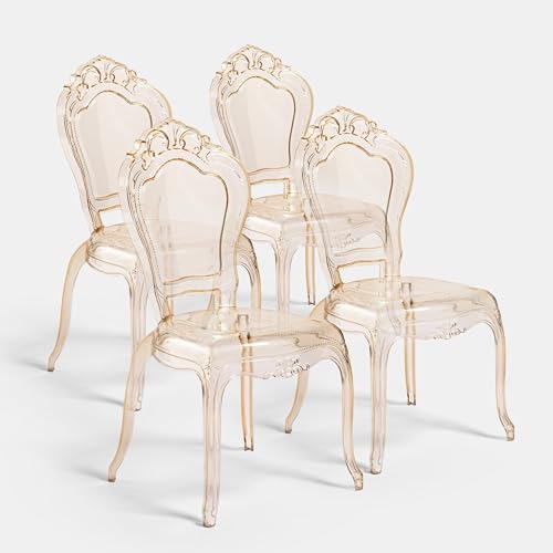 Biscottini Juego de 4 sillas transparentes