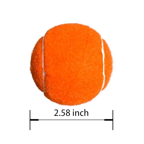 HPWFHPLF Tennis Balls, 12 Packs Practice Tennis Balls for Beginner, Training Playing Tennis Balls for Dogs, Come with Mesh Carry Bag (Orange)
