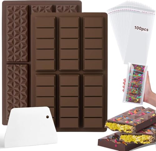 Farnirvana 2 Piezas Molde Tableta Chocolate, Turron Silicona, Para Hacer Dulces