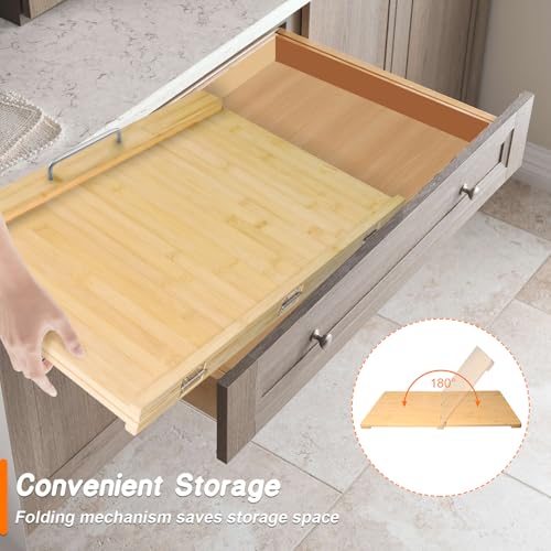 Folding Noodle Board Stove Cover, Cubierta para Estufa de Bambú Rectangular con Asa Plegable 29.5" x 22" miniatura 2