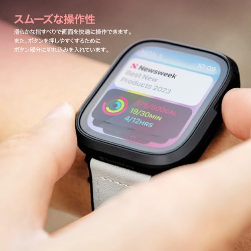 【SwitchEasy】 アップルウォッチ 対応 カバー フィルム 一体型 耐衝撃 薄型 軽量 フルカバー アルミ 金属 保護 ケース [ Apple Watch 11 10 42mm AppleWatch Watch11 Watch10 対応 ] Modern Hybrid Case チタニウム
