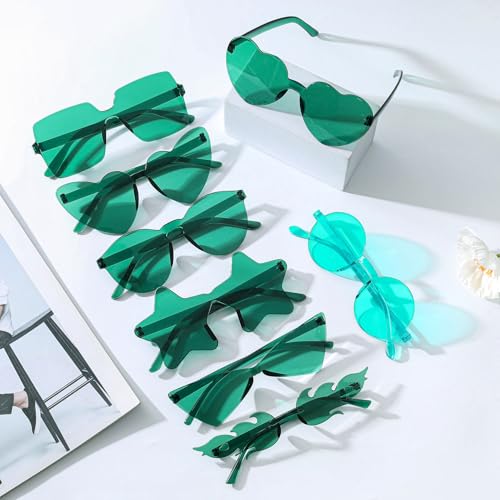 Dwenarry Green Sunglasses Bulk Party Sunglasses Set Retro Funky Festival Multipack shades for Women 16 Pack by Dwenarry - Image 4
