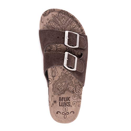 Muk Luks Women's Terra Turf Marla Flat Sandal, Chocolate, 8 #TOP4