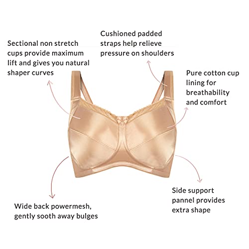 Image of NYKD NYB042 Wirefree Cotton Lined Lift Me Up Non-Padded Full Coverage Bra for Women