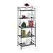 Relaxdays Regał stojący, stal, wys. x szer. x gł.: 133 x 56 x 28 cm, regał kuchnia i łazienka, 5 półek z kratki, regał metalowy stojący, czarny