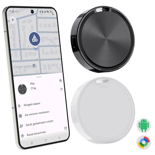 CooAoo Smart Tracker Air Tag Android, Localizador Android Compatible con Google Find Hub App (Sólo Android), Localizador Bluetooth Key Finder Rastreador para Llaves, Cartera, Equipaje, Paquete de 2