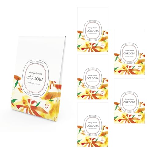 Feelit - Pack 5 Ambientadores Armario Ropa - Recuerdo de Córdoba - Aroma Azahar - Bolsa Perfumada - Regalo Ideal - Decorativo - Producto Artesanal - Fabricado en España