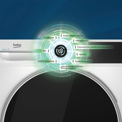 Beko BM3WFU3841R Waschvollautomat, Waschmaschine, 8 kg, EnergySpin, Schleuderwahl 1400 U/min, SteamCure Dampffunktion, allergikergeeignet, AquaWave Schontrommel, Weiß
