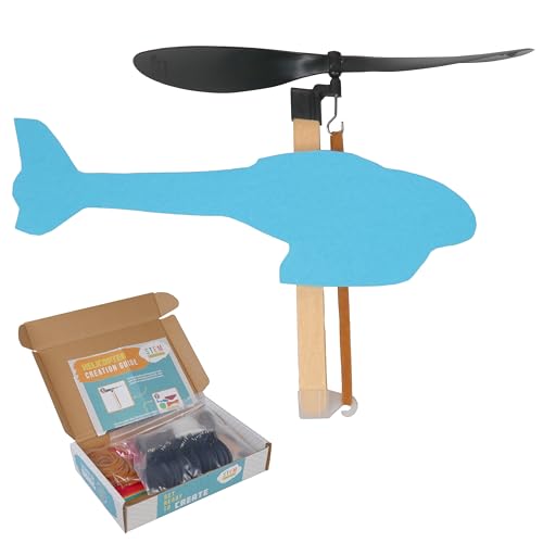 Rubber Band Helicopter Kit - 30 DIY Propeller-Powered Helicopters, STEM Project for Kids