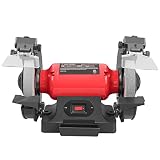 BLACKCUBE 4.8Amp 8-Inch Bench Grinder with Water Cooling Tray & LED Work Lights, Dual Grinding Wheel