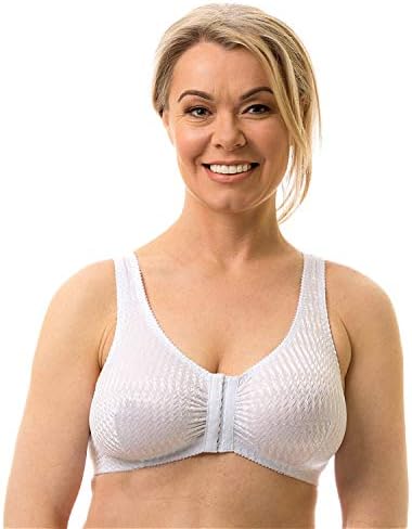 Carole Martin Full-Freedom Comfort Front Closure Bra for Women, Wireless (48, White)