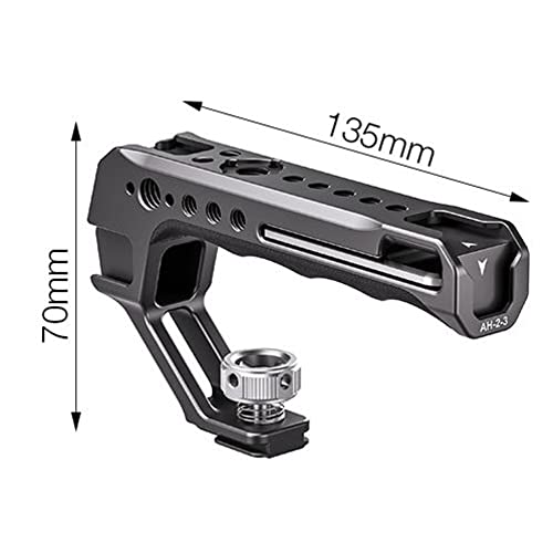 Image of LEOFOTO AH-2 Camera Top Handle, ARRI Side Locating Sockets, Cold Shoe Mount, Multiple 1 /4 inch-20 Accessory Sockets, Three Option Available (AH-2-3-COLD-SHOE)