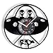 JKLMZYT Aerospaziale Alieno Rapimento Mucca Disco in Vinile Orologio da Parete Veicolo Spaziale UFO Extra-Terrestre Complementi Arredo Casa Orologio Astronomia SciFi Arte